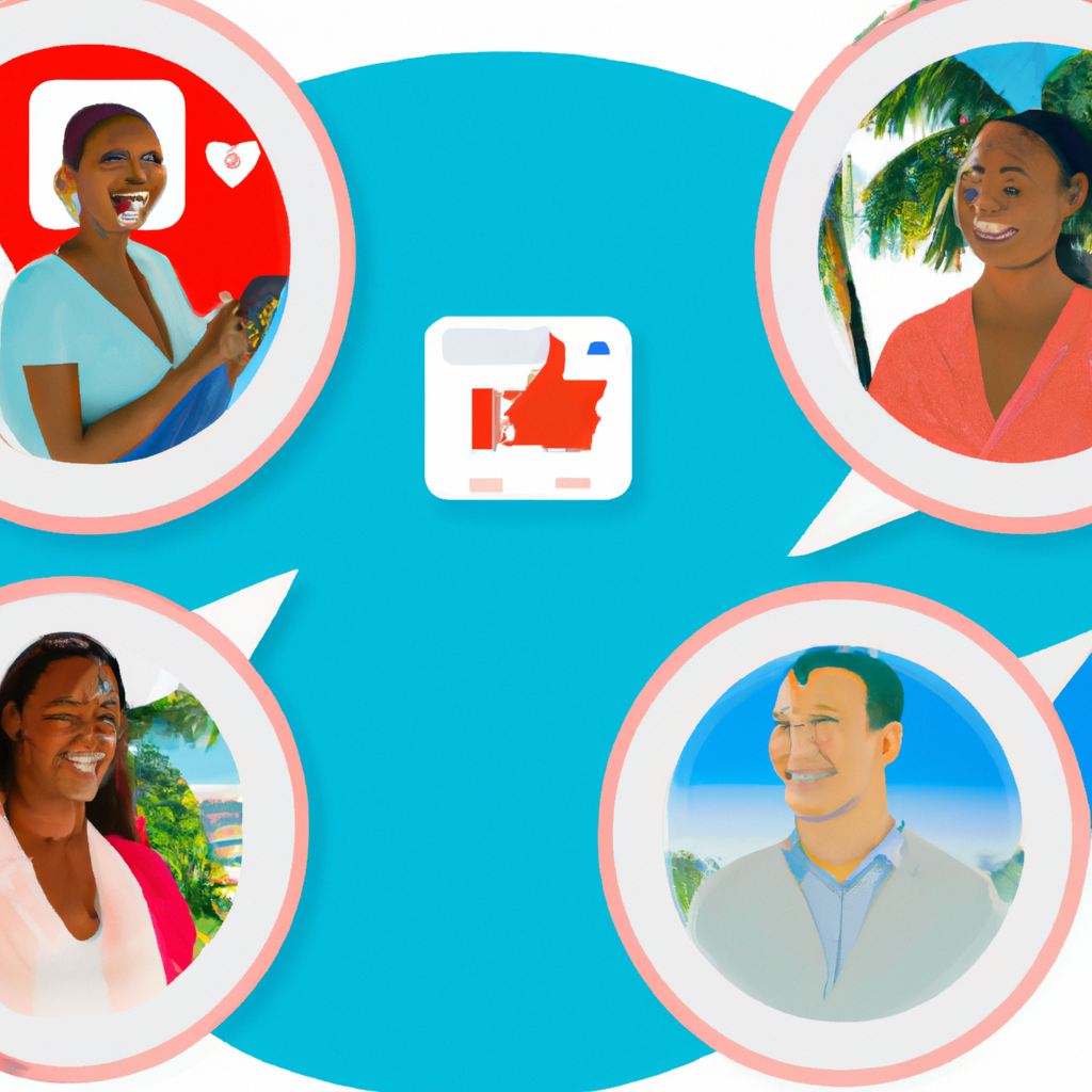 An image showcasing a diverse group of individuals in Miami, smiling and engaged in conversation, surrounded by vibrant health insurance symbols and icons, representing affordable options